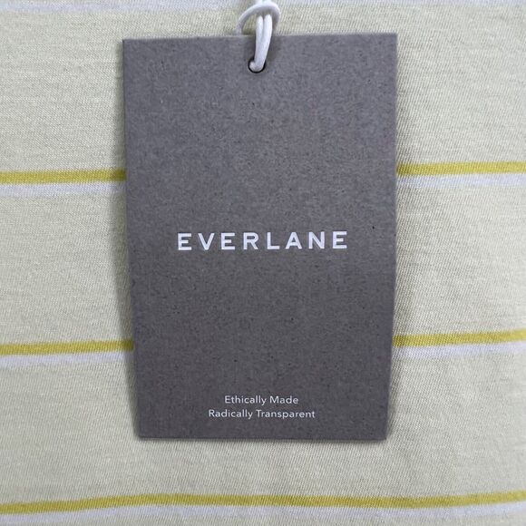 Everlane T Shirt Womens S Butter Yellow Striped Organic Cotton Preppy Casual NEW - Picture 12 of 13